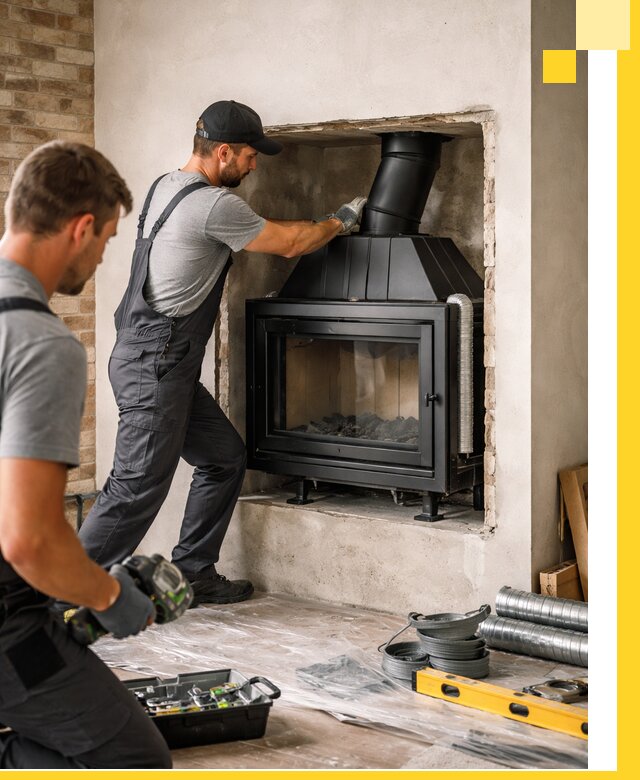 Установка каминных топок в Бийске: монтаж, подключение