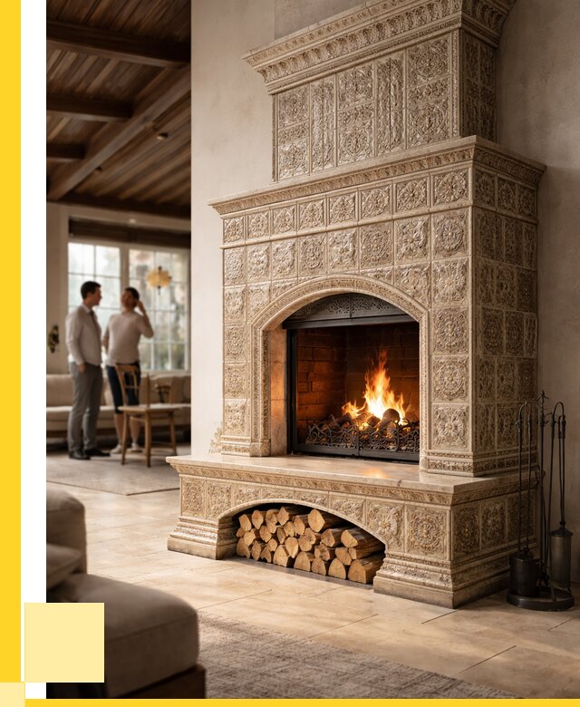 Купить изразцовый камин в Бийске от 259675 р. | ЭриданБск