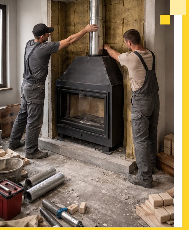 Изготовление и монтаж закрытых каминов в Бийске под ключ