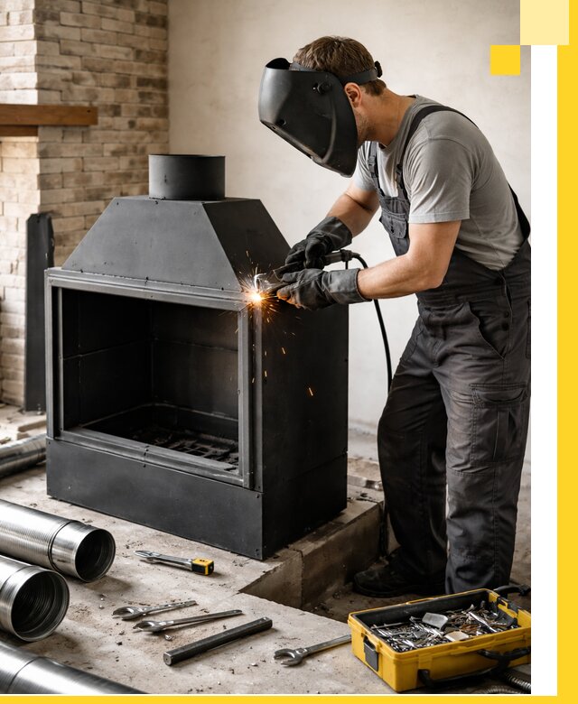 Продажа и установка металлических каминов в Бийске под ключ