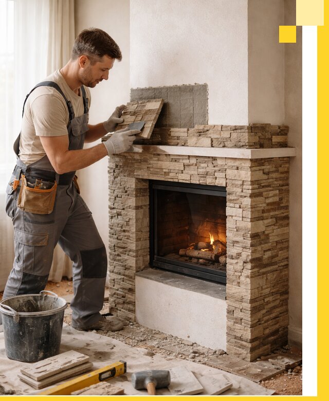 Изготовление и монтаж каминов для дома под ключ в Бийске