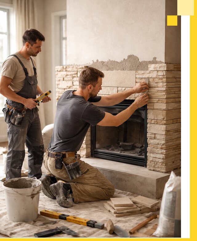 Установка и монтаж каминов для загородного дома в Бийске