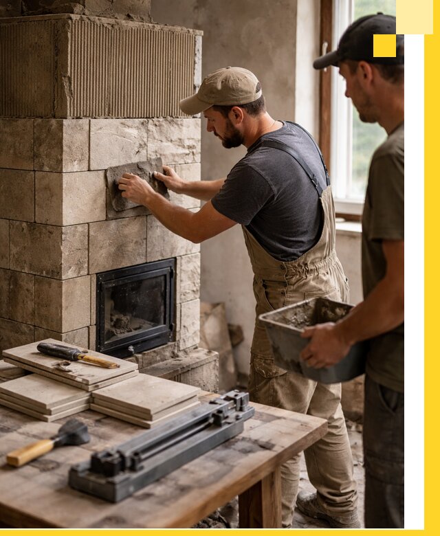 Профессиональная облицовка печей в Бийске: керамика и камень