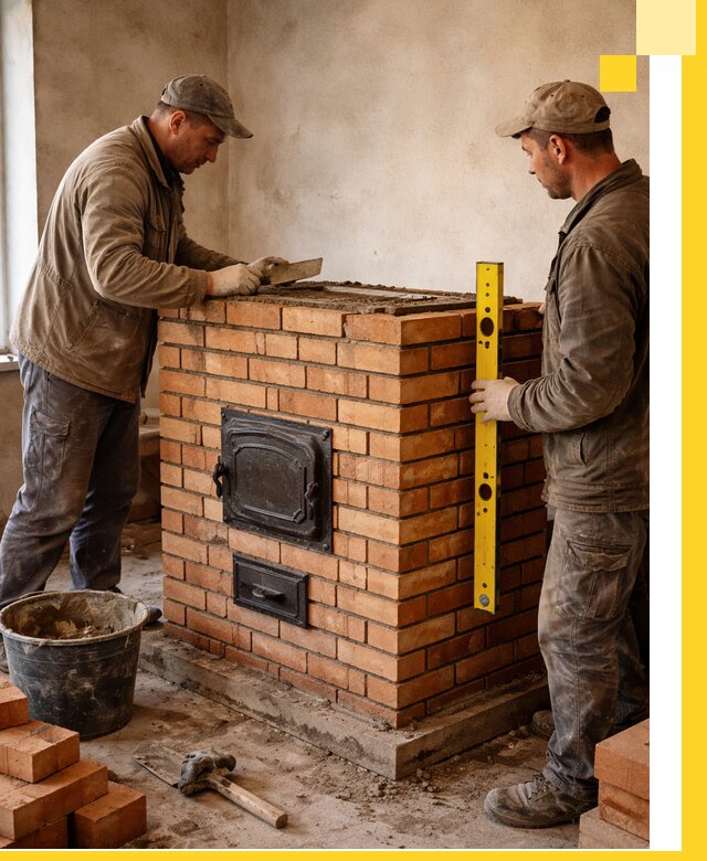 Отопительные печи под ключ в Бийске, установка и сборка