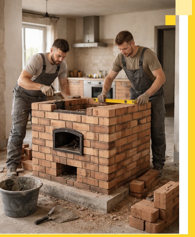 Установка и монтаж печей в частном доме в Бийске под ключ