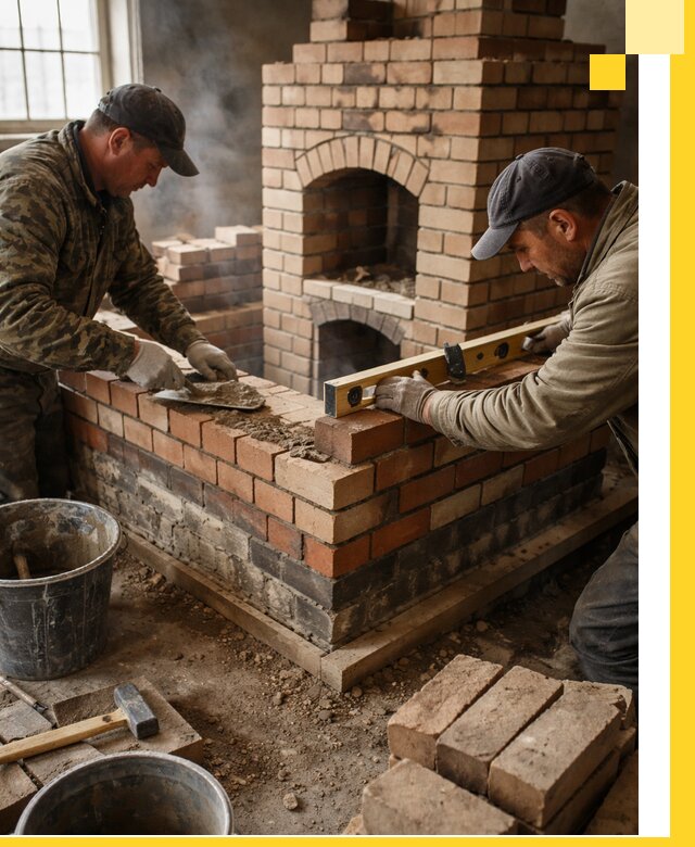 Изготовление и монтаж печей и каминов из кирпича в Бийске