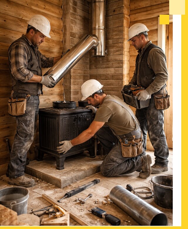 Профессиональный монтаж банных печей и дымоходов в Бийске