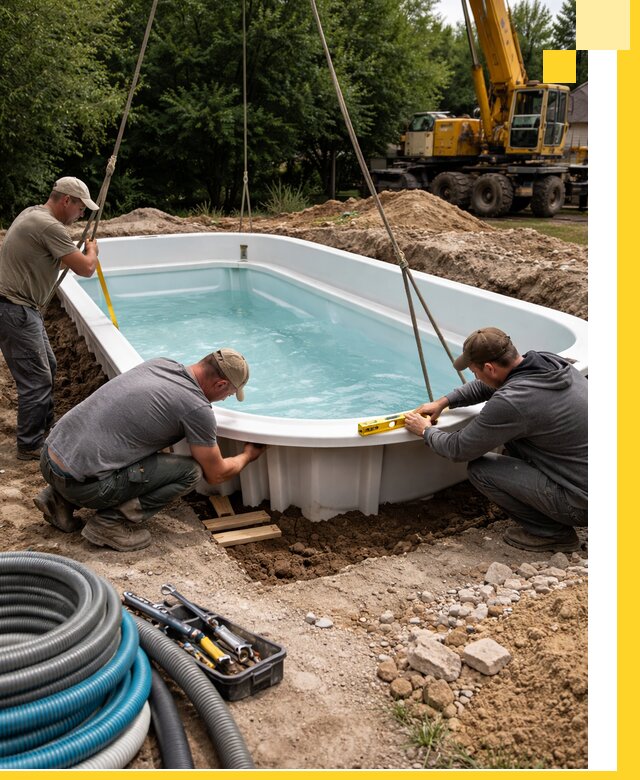 Установка и монтаж композитных бассейнов под ключ в Бийске