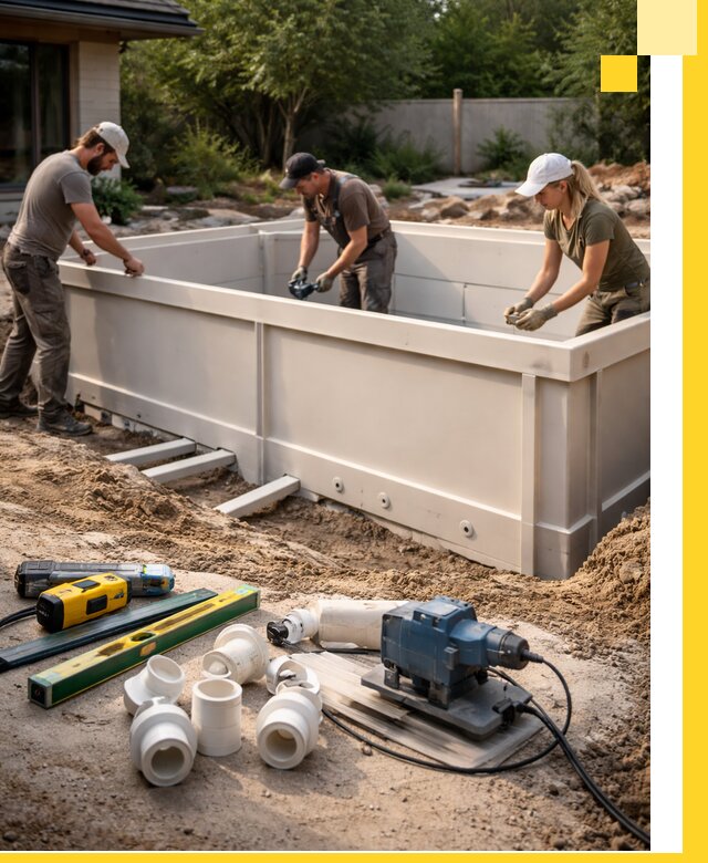 Установка полипропиленовых бассейнов под ключ в Бийске