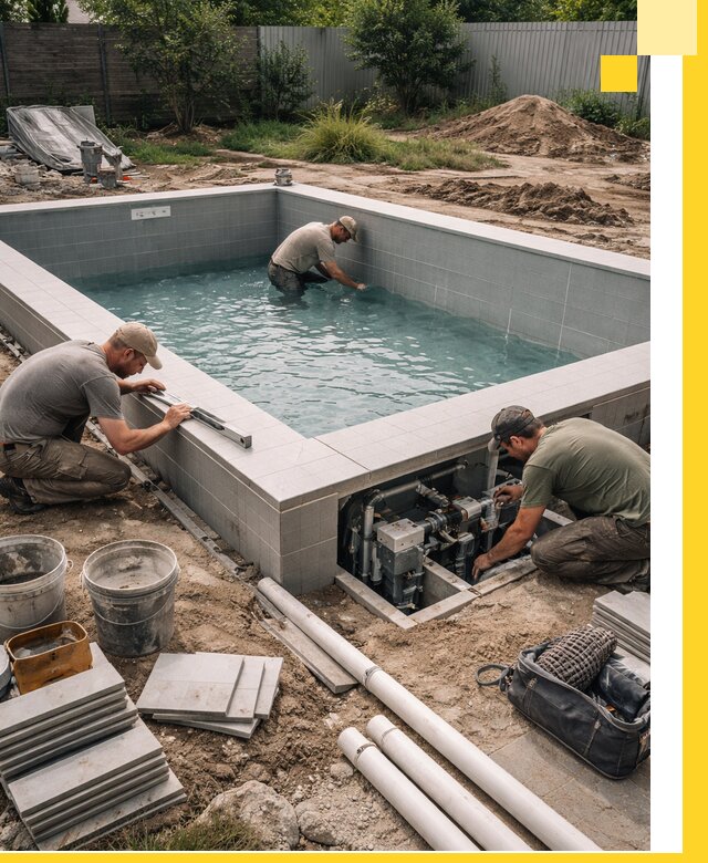 Строительство и монтаж бассейнов для дачи под ключ в Бийске