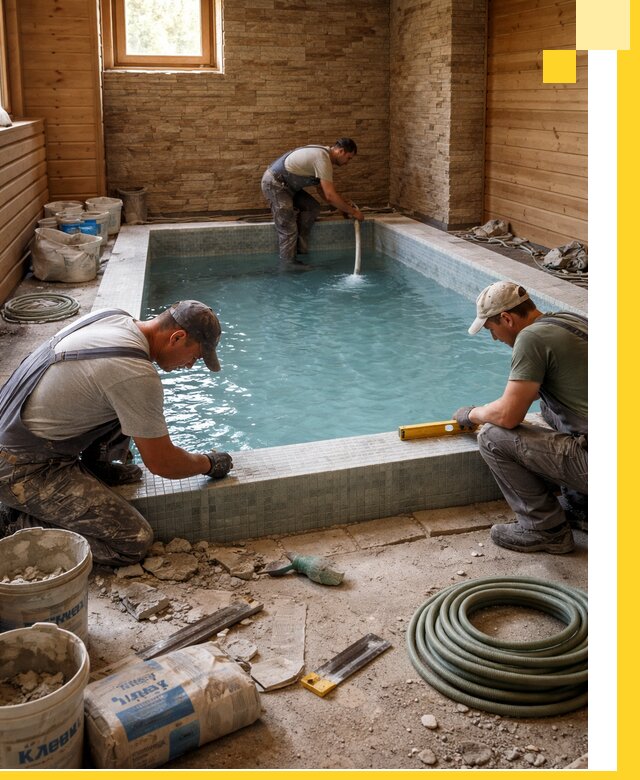 Проектирование и строительство бассейнов для бани в Бийске