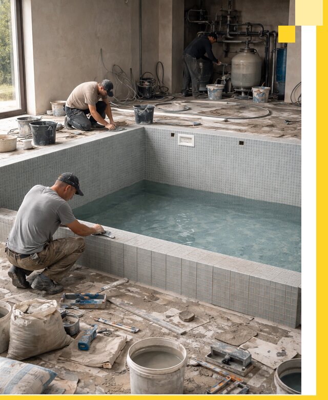 Строительство и монтаж бассейнов в помещении в Бийске