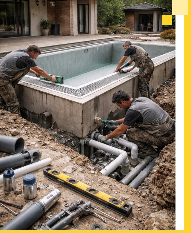 Строительство переливных бассейнов в Бийске под ключ