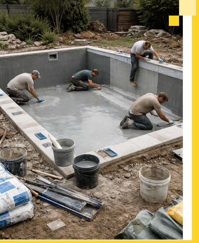 Изготовление и монтаж чаши бассейна под ключ в Бийске