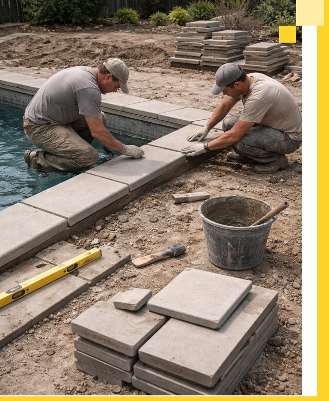 Установка и изготовление копингового камня для бассейнов в Бийске