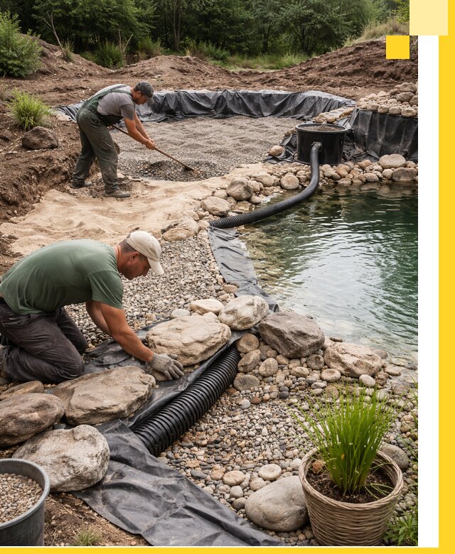 Строительство природных бассейнов и озер в Бийске под ключ