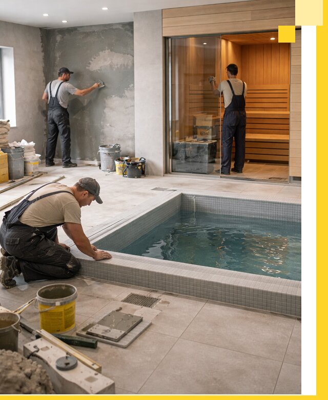 Проектирование и строительство сауны с бассейном в Бийске