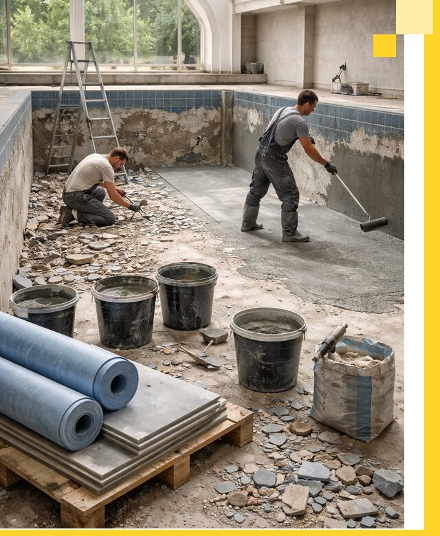 Реконструкция бассейнов в Бийске: ремонт, гидроизоляция