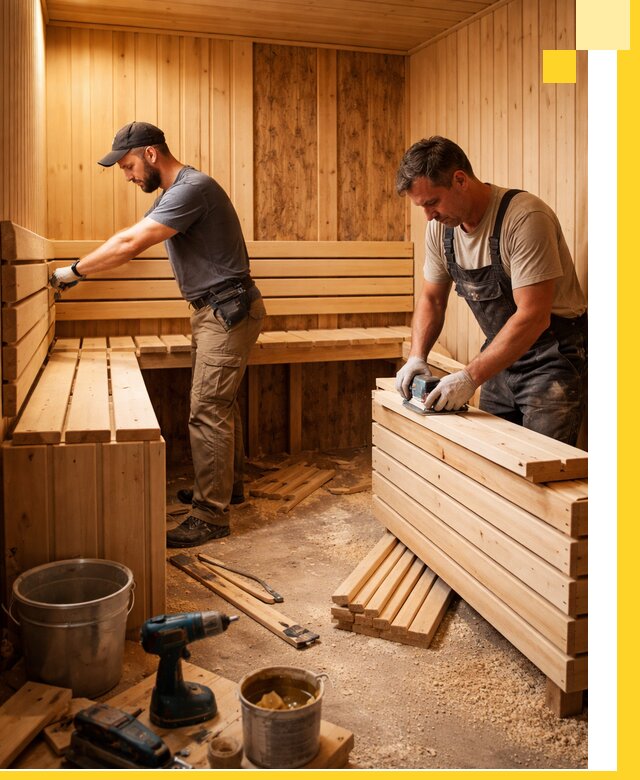 Профессиональный комплексный ремонт саун под ключ в Бийске