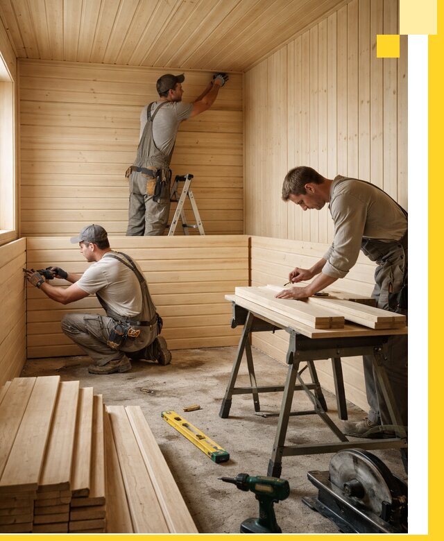 Обшивка саун в Бийске из натуральной древесины под ключ