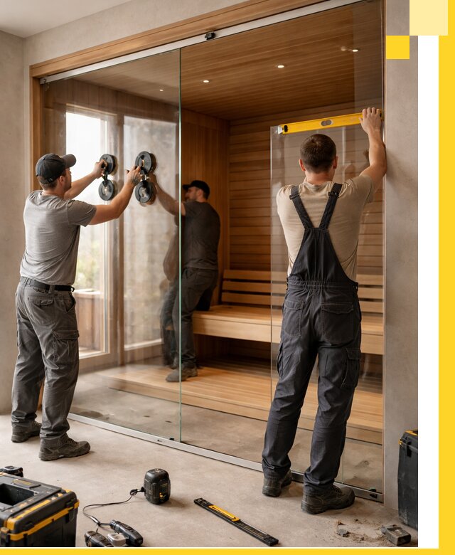 Производство и монтаж стеклянных саун под ключ в Бийске