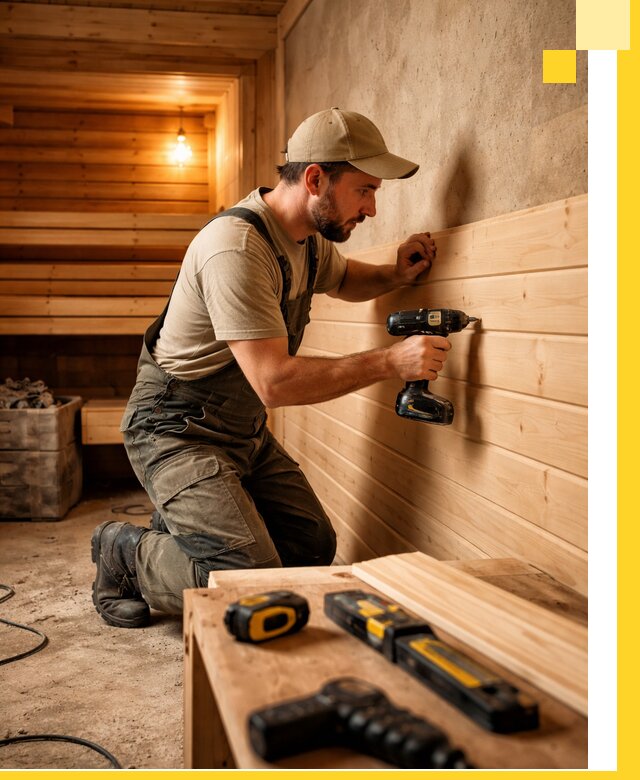 Профессиональная внутренняя отделка бани в Бийске под ключ