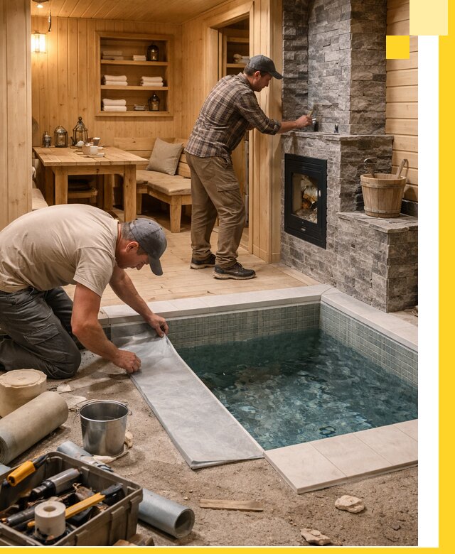 Строительство бань с комнатой отдыха под ключ в Бийске