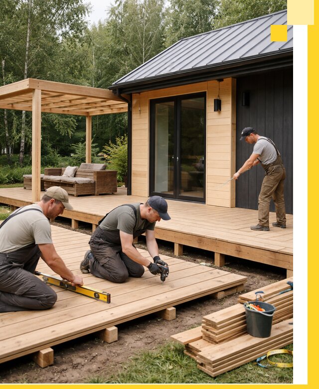 Строительство бань с террасой и бассейном под ключ в Бийске