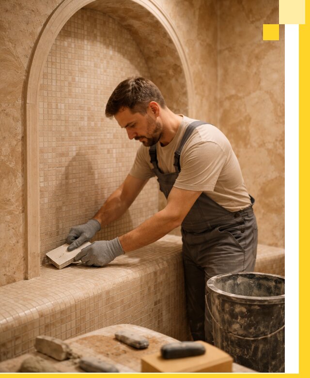 Профессиональная отделка хамамов с мозаикой под ключ в Бийске