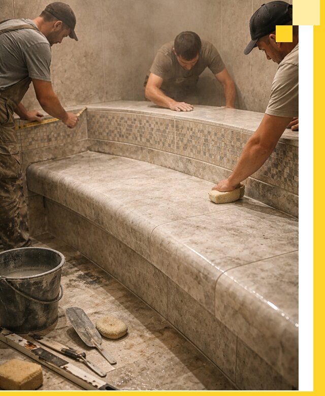 Изготовление и установка сидений для хамама в Бийске